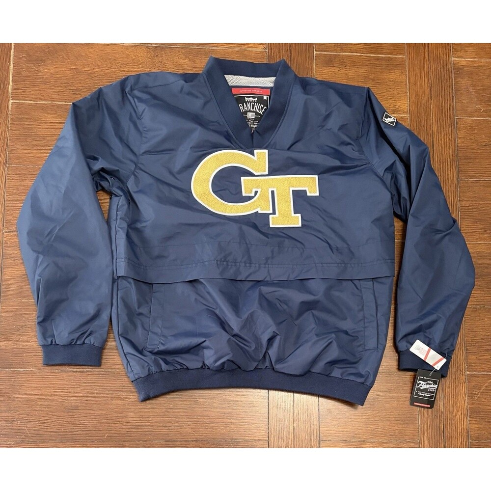 Georgia Tech Yellow Jackets Franchise Club Big Logo Windshell Navy Jacket NWT M
